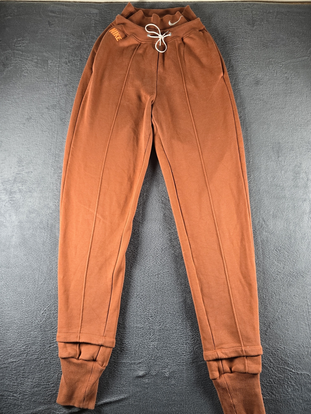 Nike Women Sportswear Icon Clash Easy Fleece Joggers XS Orange Double Waistband